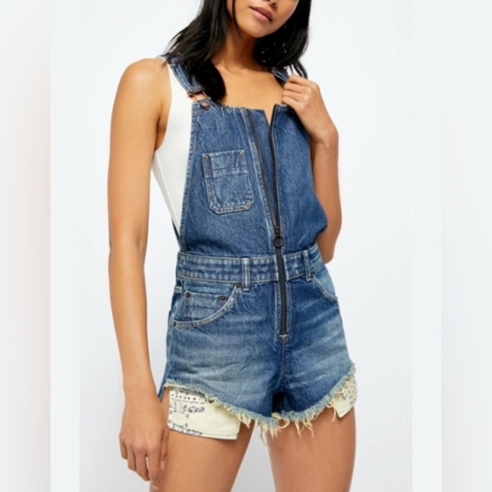Free People Blue Denim Romper NWOT